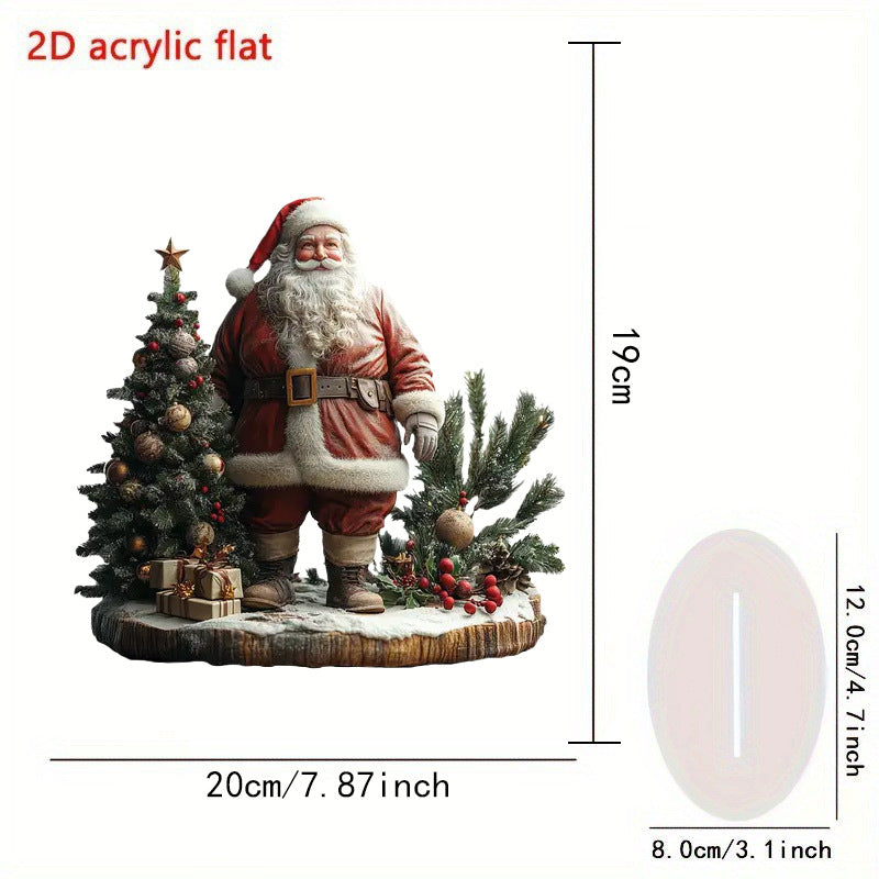 Cross-Border 2D Acrylic Christmas Igloo Santa Claus Reindeer Snowman Desktop Ornaments