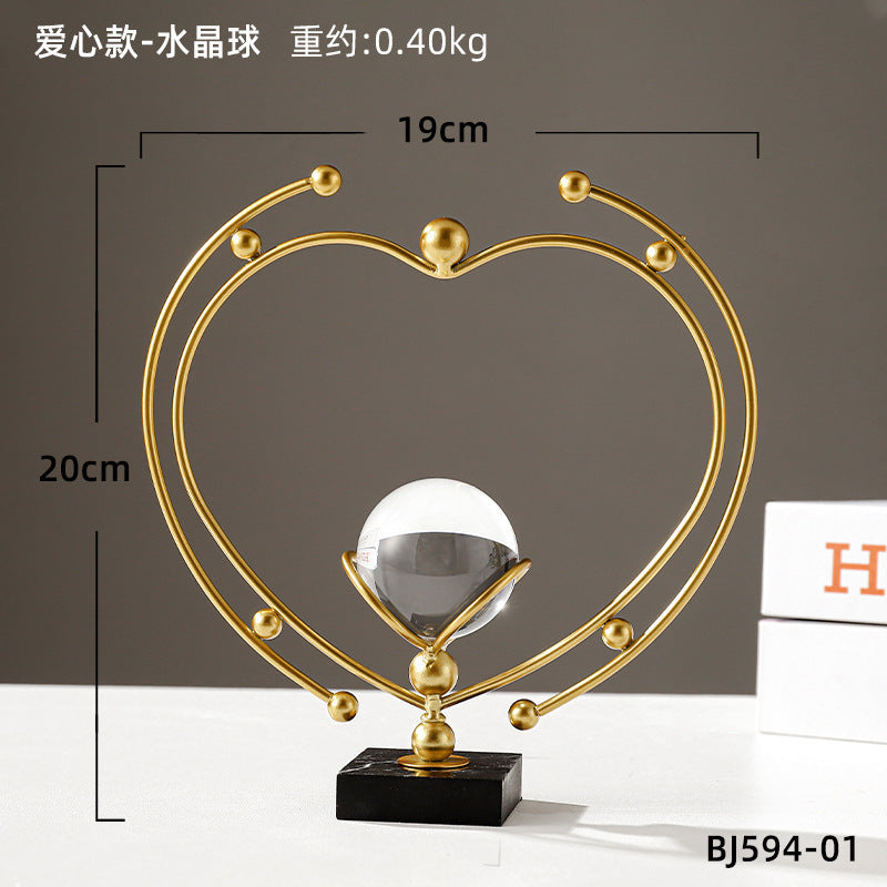 Scandinavian Style Accessible Luxury Golden Iron Leaf Decorations High-End Niche Living Room Tv Cabinet Wine Cabinet Desktop Decorations