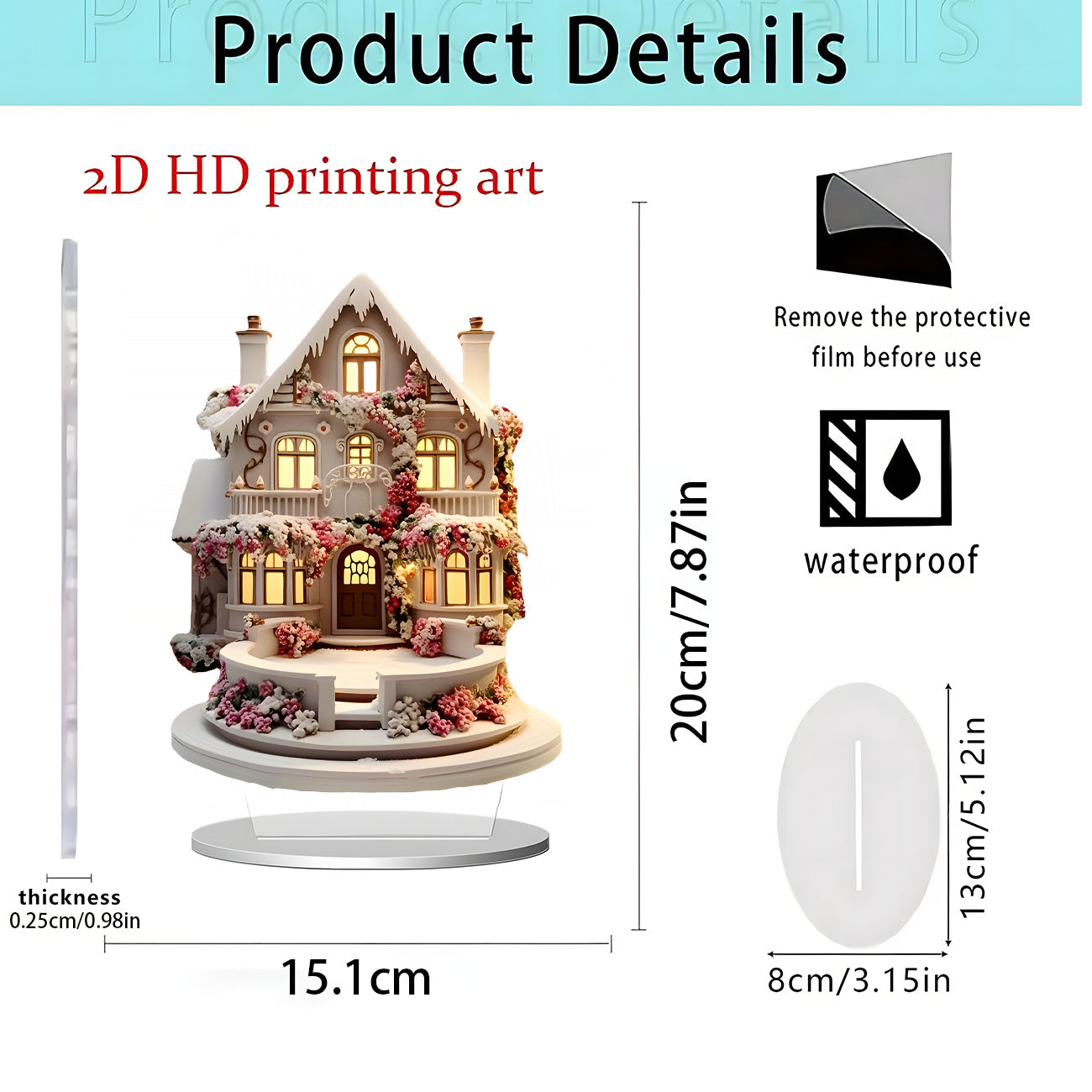 Cross-Border New Products, Christmas Series Ornaments, Holiday Gifts, Home Desktop Decorations, 2D Acrylic Crafts Ornaments