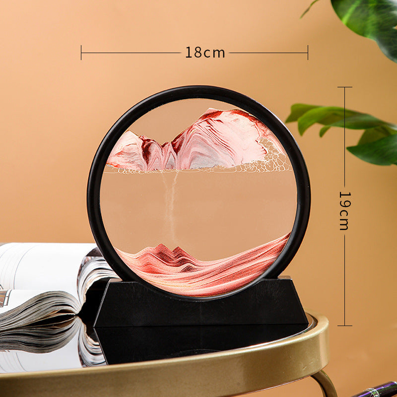 Source Factory Cross-border Explosions Creative 3D quicksand Painting Ornaments Small Hill Crafts Home Decompression Gift Round