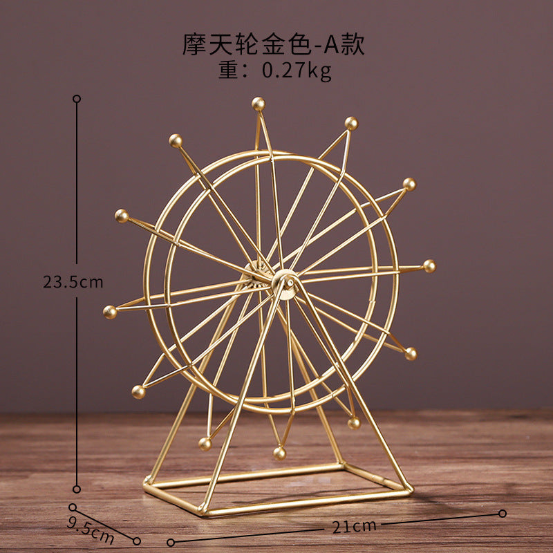 Landmark Building Model Ornaments, High-End Cross-Border Metal Crafts, Living Room Office Desktop Iron Art Decorations