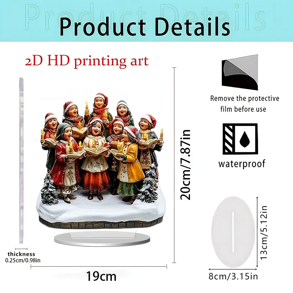Cross-Border New Christmas Igloo Santa Claus Reindeer 2D Acrylic Flat Home Desktop Decoration