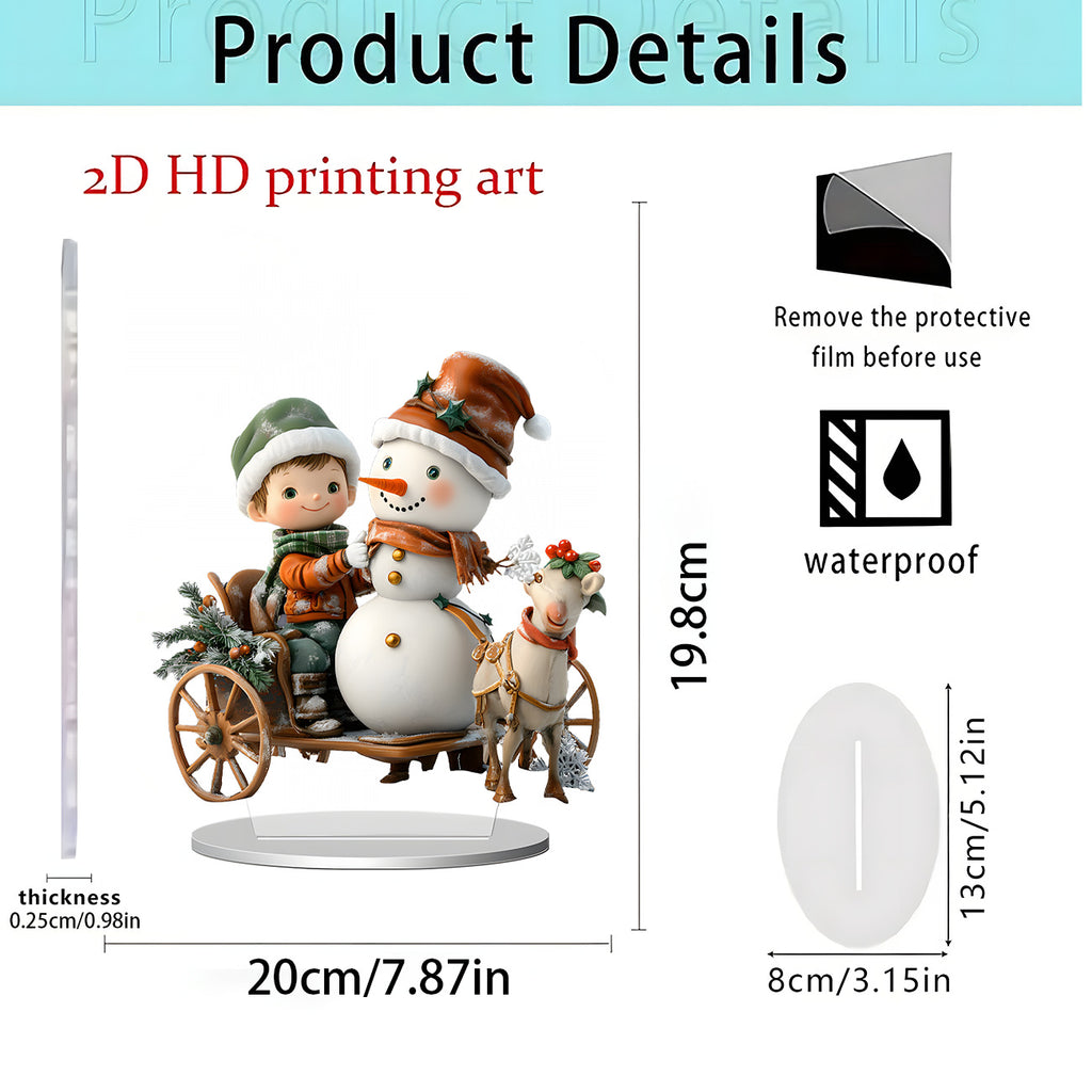 Cross-Border New Product Bohemian Style Santa Claus Reindeer Acrylic Flat Home Desktop Decoration Ornaments