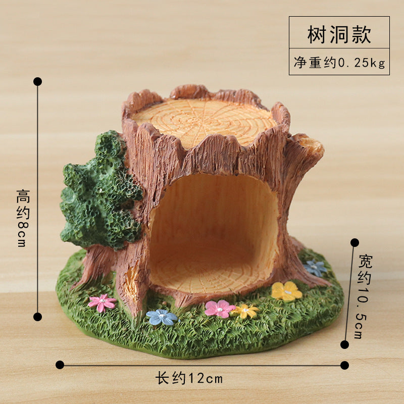 Zakka Tree Stump Resin Mushroom Tree Stump Ornament Home Living Room Bedroom Desktop Decoration Small Ornament Micro Landscape