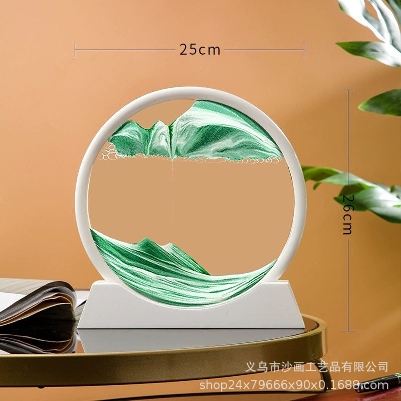 Source Factory Cross-border Explosions Creative 3D quicksand Painting Ornaments Small Hill Crafts Home Decompression Gift Round