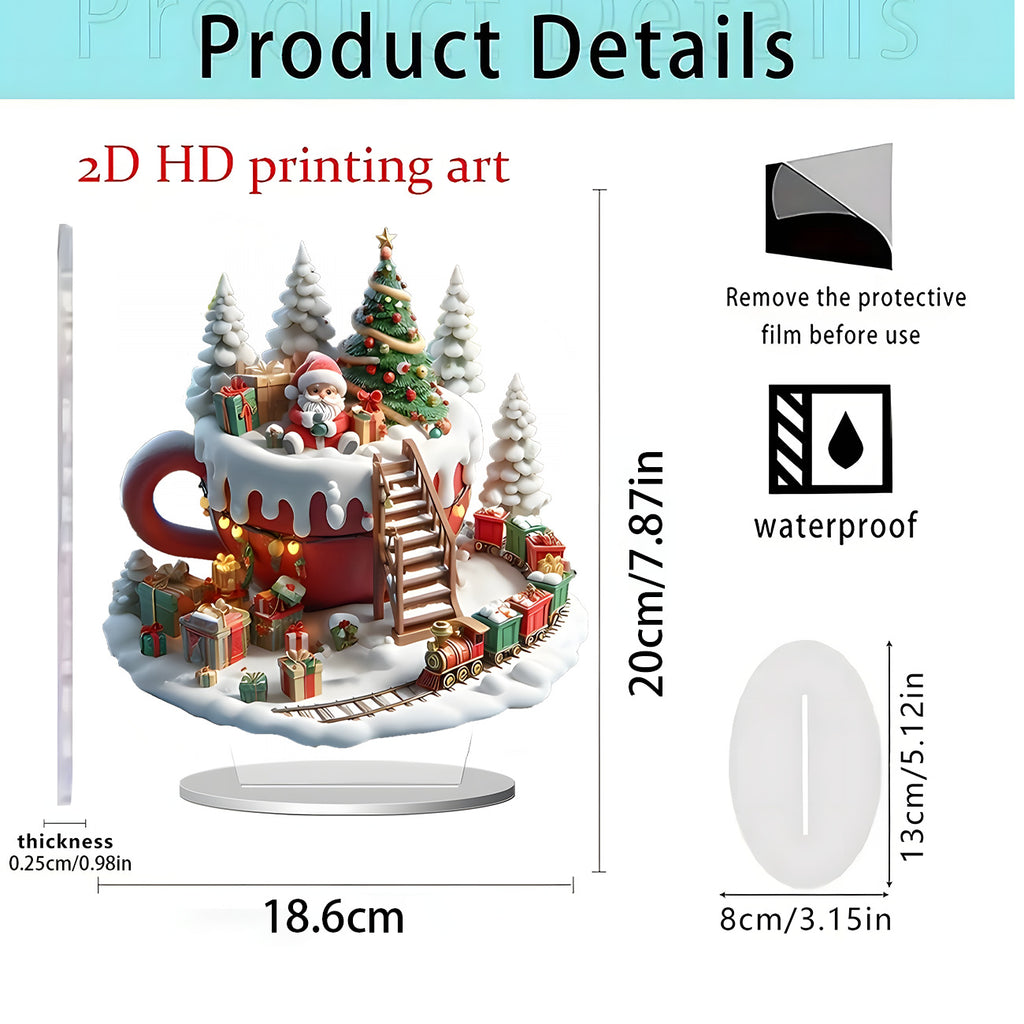 Cross-Border New Product Bohemian Style Santa Claus Reindeer Acrylic Flat Home Desktop Decoration Ornaments