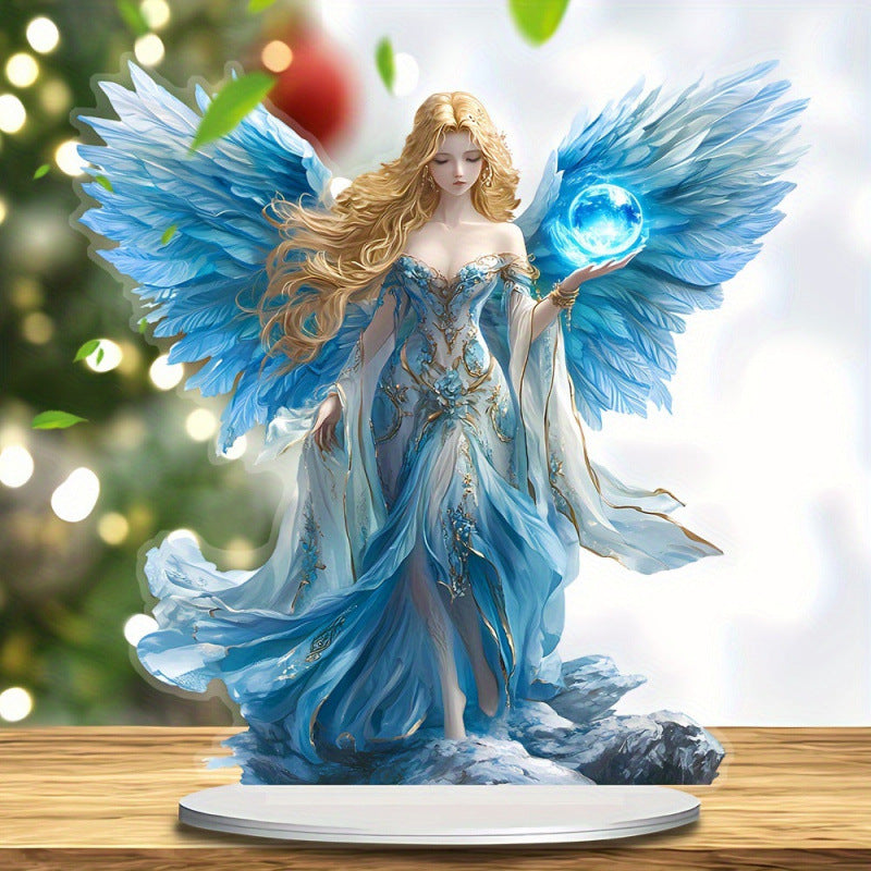 Cross-border New Products Guardian Angel Statue Acrylic Ornaments 2D Flat Decorative Multifunctional Decoration Holiday Ornaments