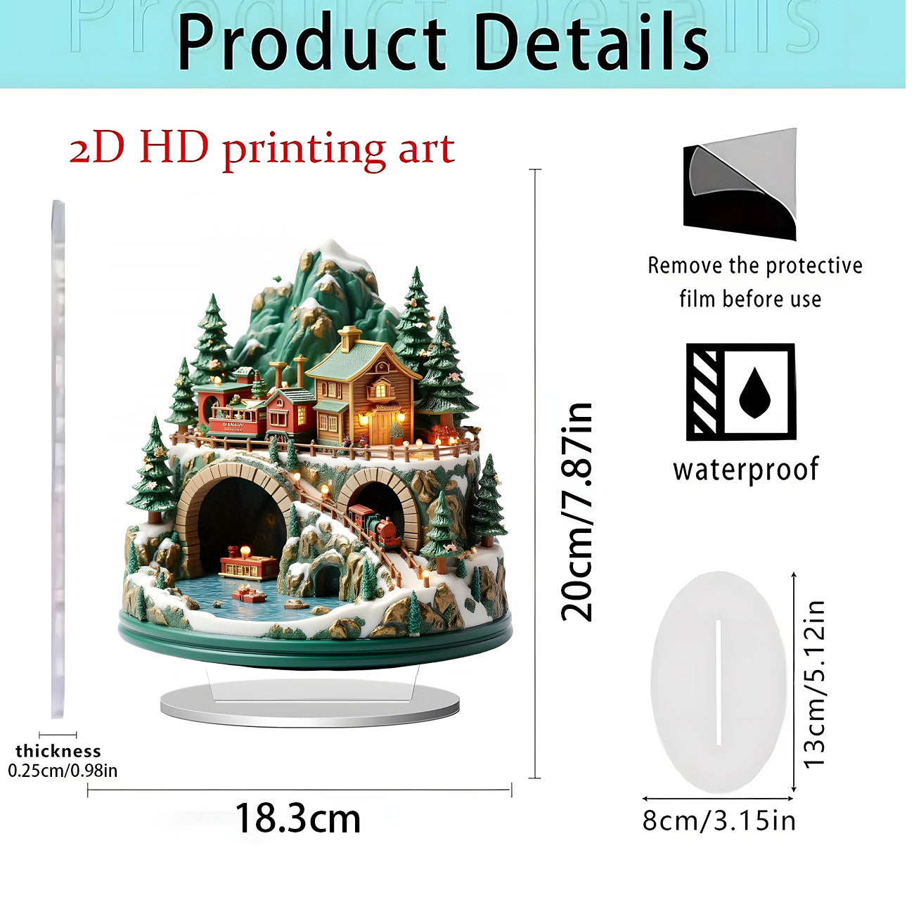 Cross-Border New Products, Christmas Series Ornaments, Holiday Gifts, Home Desktop Decorations, 2D Acrylic Crafts Ornaments
