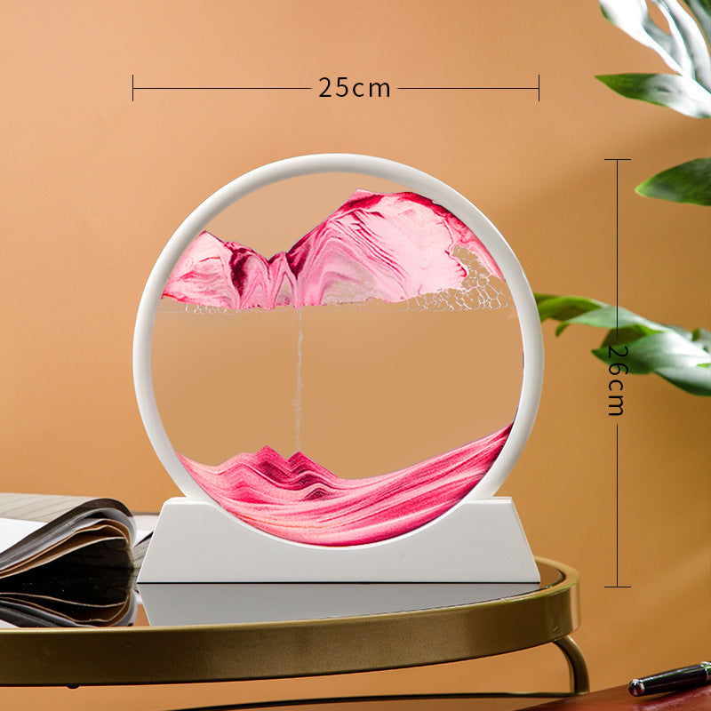 Source Factory Cross-border Explosions Creative 3D quicksand Painting Ornaments Small Hill Crafts Home Decompression Gift Round