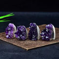 Natural Amethyst Cluster Amethyst Town Amethyst Cave Cornucopia Money Bag Home Amethyst Raw Stone Mineral Standard Ornaments