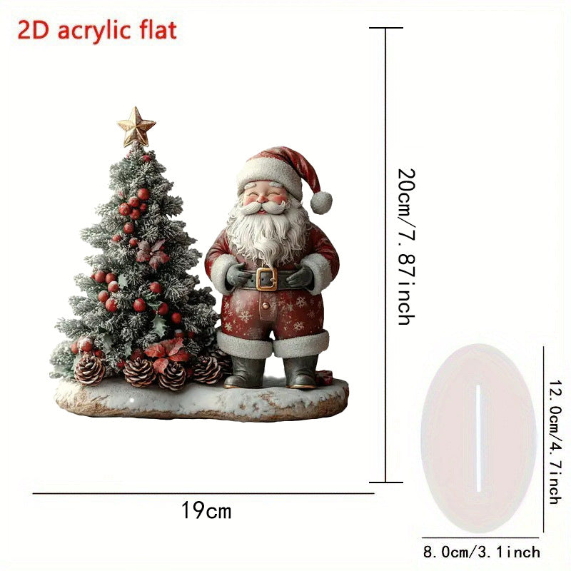 Cross-Border 2D Acrylic Christmas Igloo Santa Claus Reindeer Snowman Desktop Ornaments