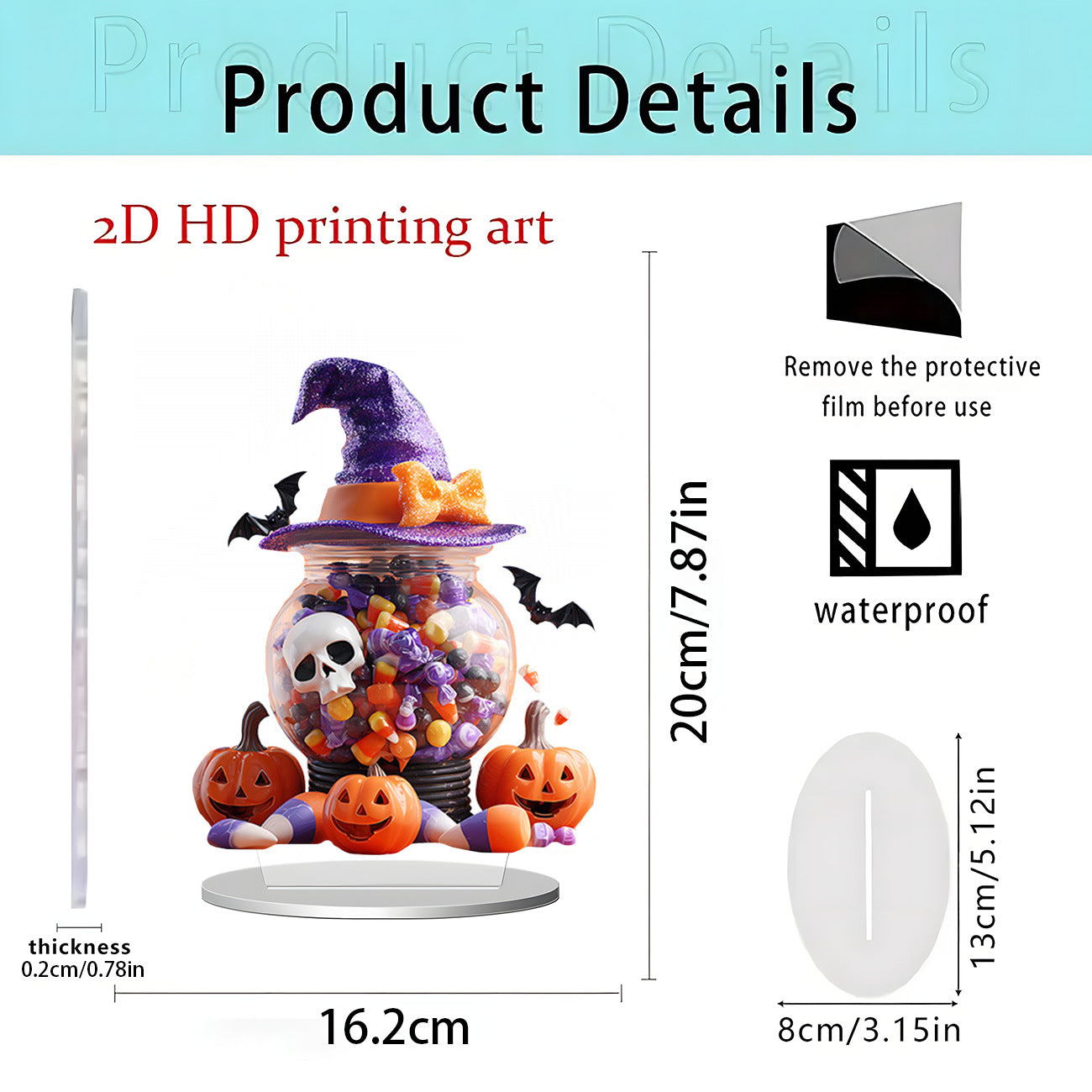 Cross-Border New Product Halloween Creative Funny Horror Doll 2D Acrylic Holiday Party Decoration Halloween Ornaments