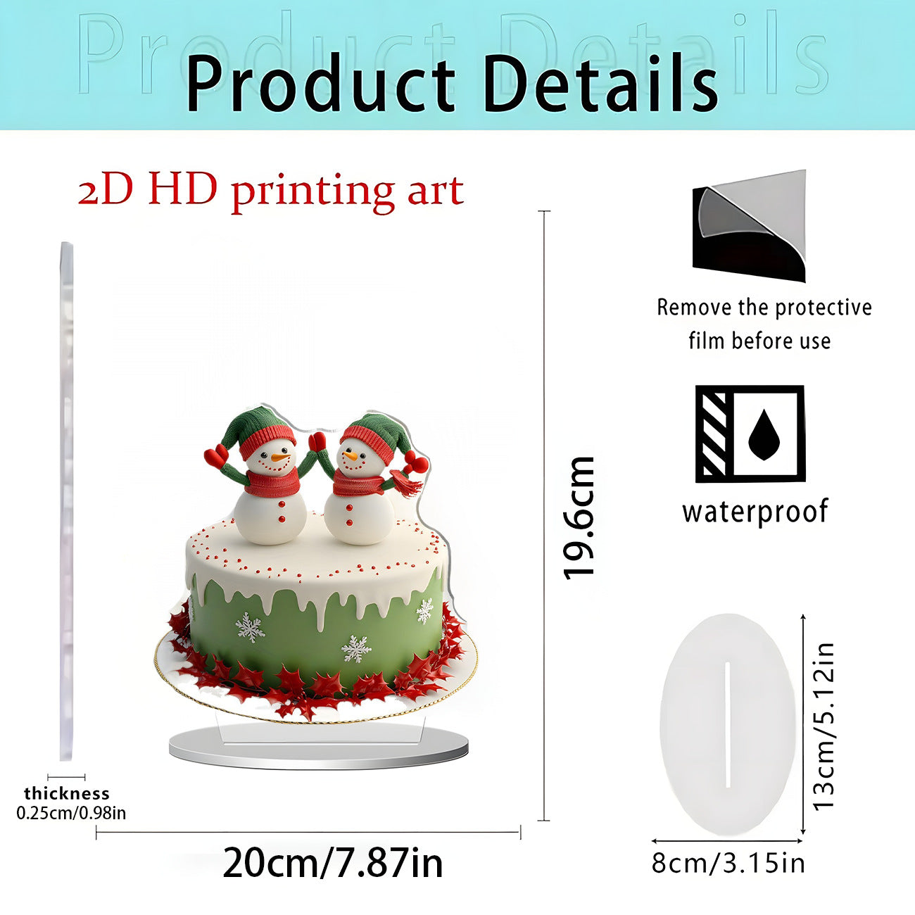 Cross-Border New Product Christmas Creative Acrylic Flat Christmas Party Home Desktop Decoration Crafts