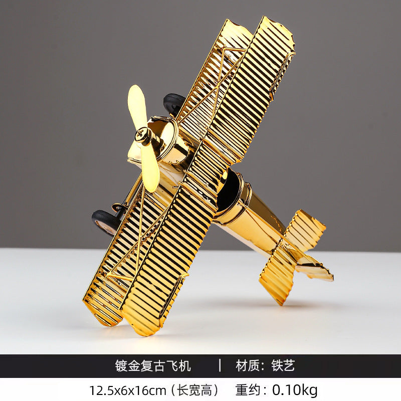 Cross-border Hot Selling Retro Style Iron Art Model Crafts Ornaments High-level Living Room Bedroom Desktop Decorations