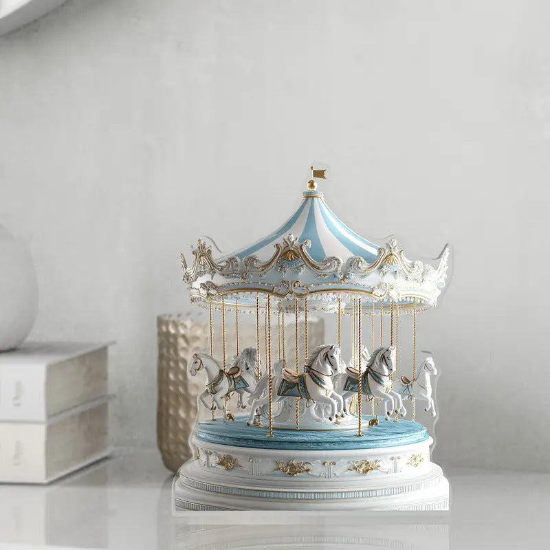 Charming Acrylic Carousel Music Box-perfect for living room, bedroom or office