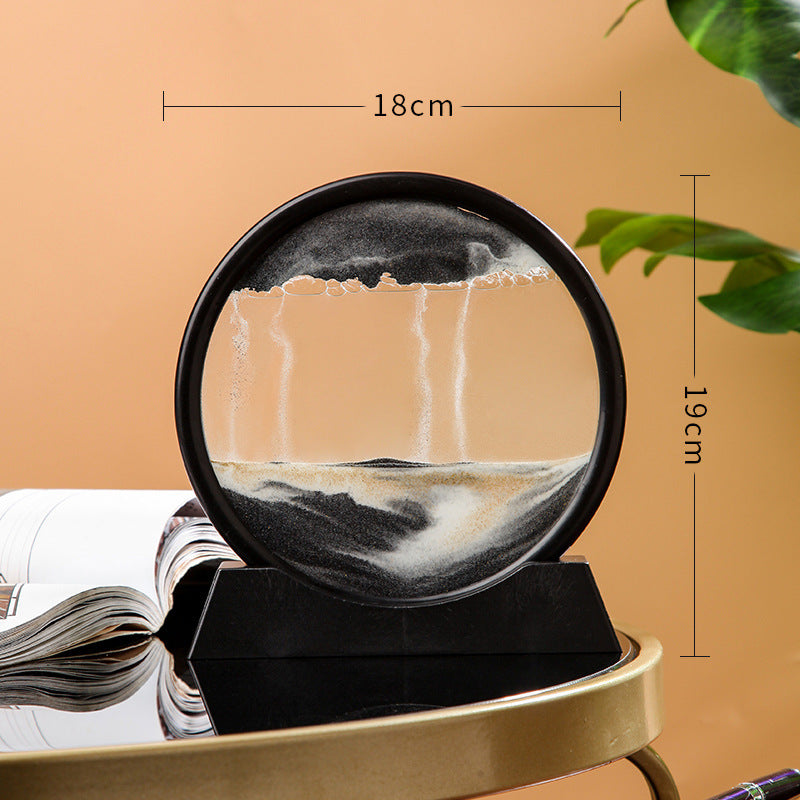 Source Factory Cross-border Explosions Creative 3D quicksand Painting Ornaments Small Hill Crafts Home Decompression Gift Round