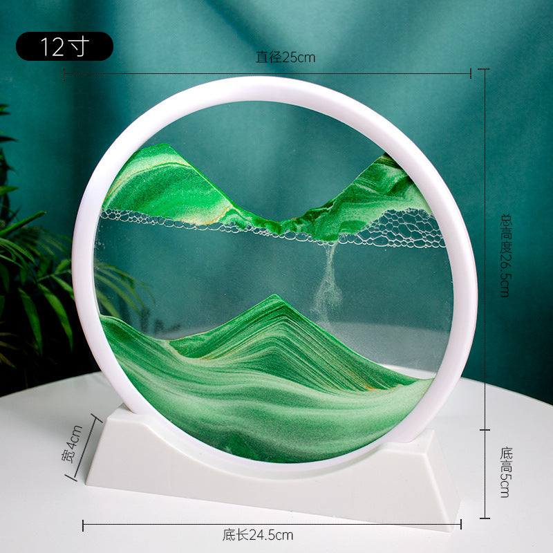 3d流沙画12寸桌面摆件家居客厅装饰办公室生态流沙画工艺品装饰品