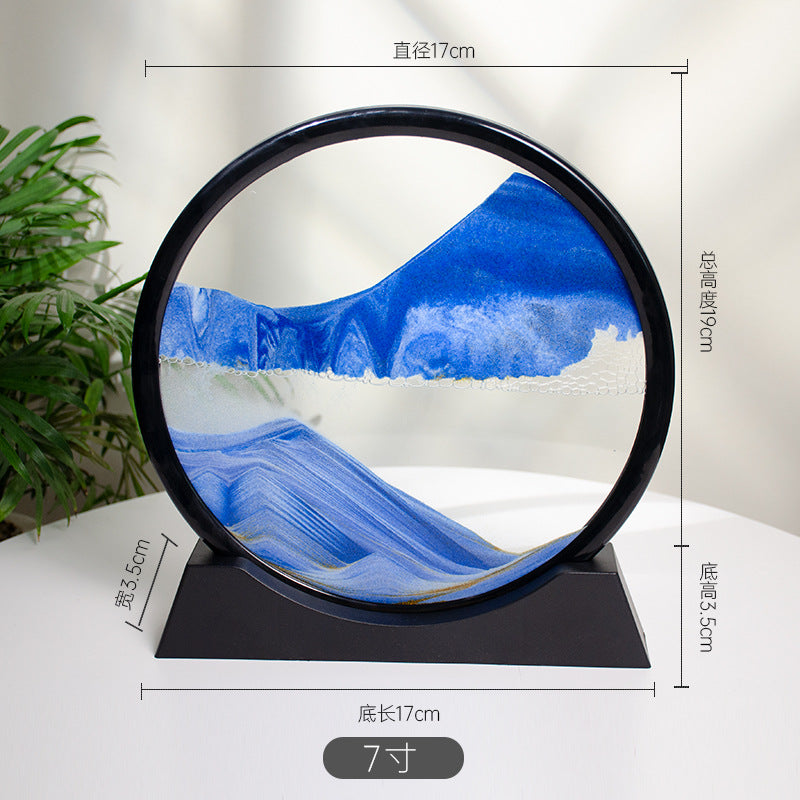 3d流沙画12寸桌面摆件家居客厅装饰办公室生态流沙画工艺品装饰品