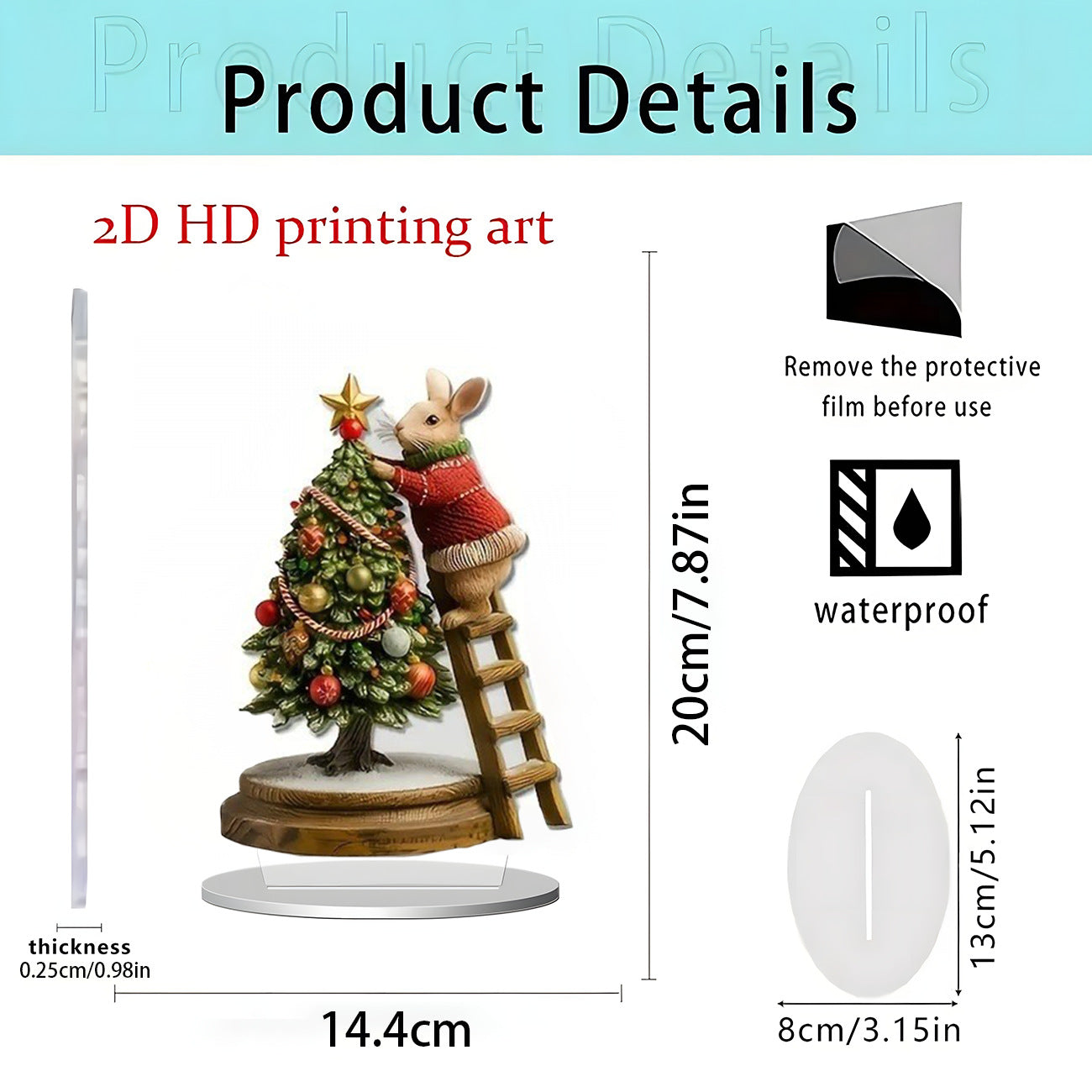 Cross-Border New Product Christmas Creative Acrylic Flat Christmas Party Home Desktop Decoration Crafts