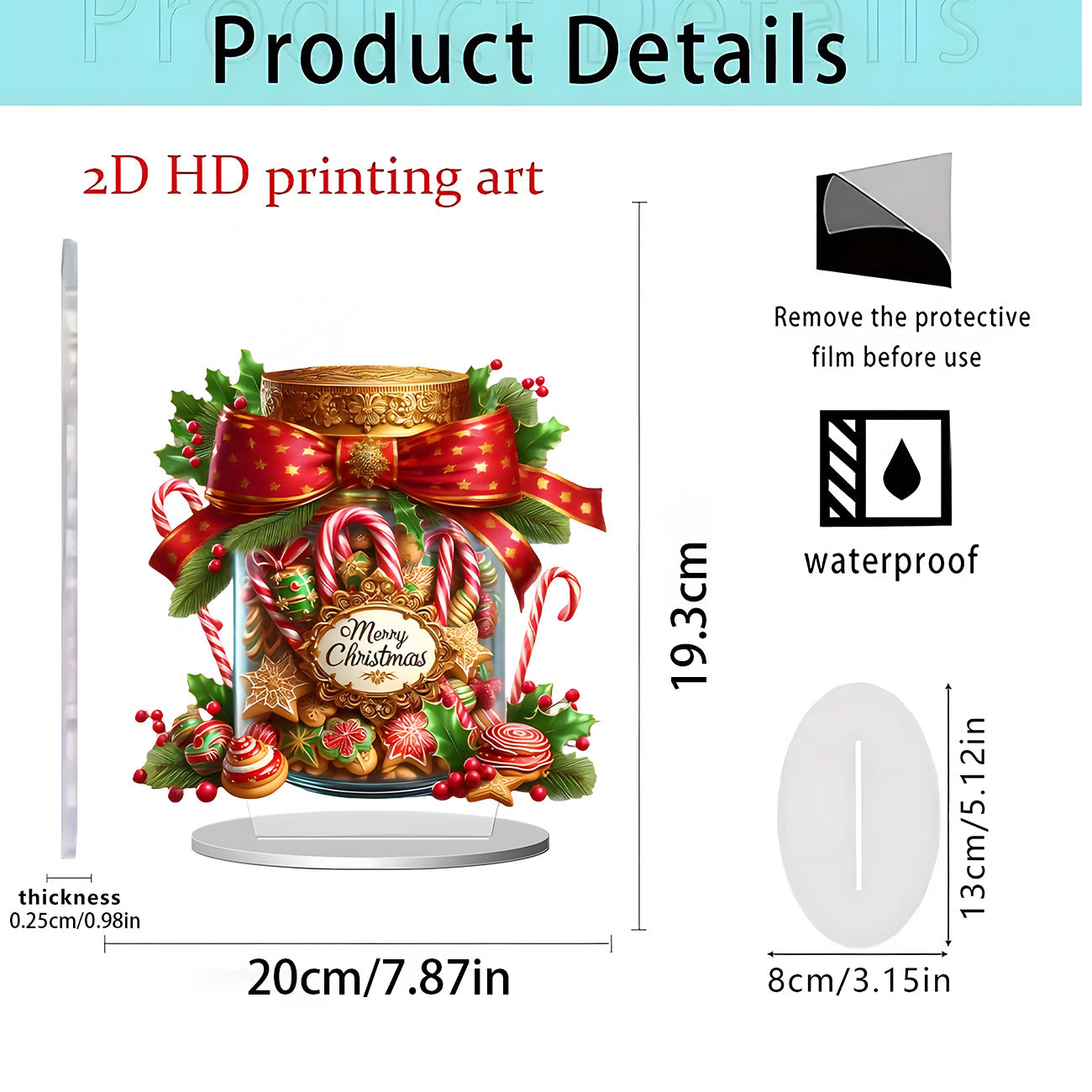 Cross-Border New Product Bohemian Style Santa Claus Reindeer Acrylic Flat Home Desktop Decoration Ornaments