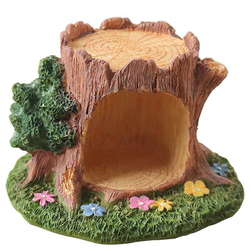 Zakka Tree Stump Resin Mushroom Tree Stump Ornament Home Living Room Bedroom Desktop Decoration Small Ornament Micro Landscape