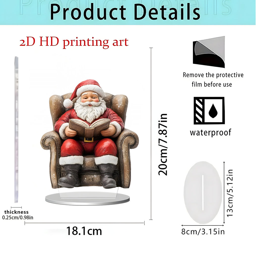 Cross-Border New Product Bohemian Style Santa Claus Reindeer Acrylic Flat Home Desktop Decoration Ornaments