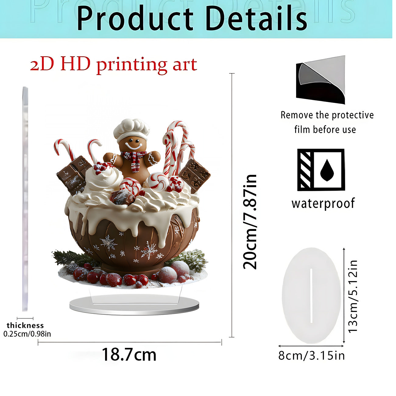 Cross-Border New Products, Christmas Series Ornaments, Holiday Gifts, Home Desktop Decorations, 2D Acrylic Crafts Ornaments