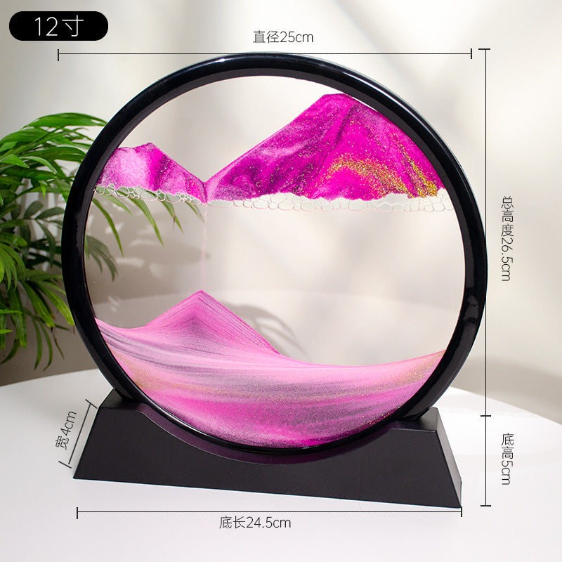 3d流沙画12寸桌面摆件家居客厅装饰办公室生态流沙画工艺品装饰品