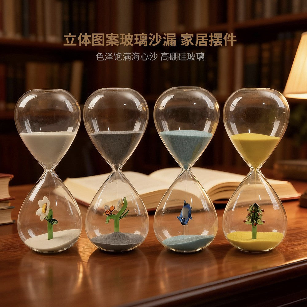 Creative 30-Minute Christmas Tree Hourglass Timer Bee Shape Home Decoration Glass Crafts Factory Wholesale
