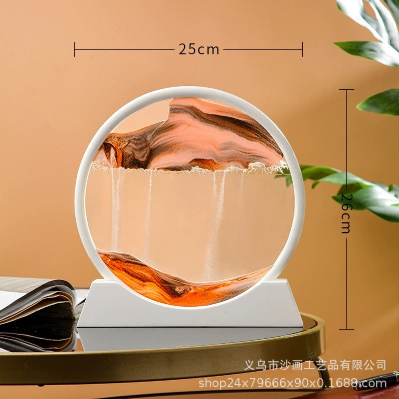 Source Factory Cross-border Explosions Creative 3D quicksand Painting Ornaments Small Hill Crafts Home Decompression Gift Round