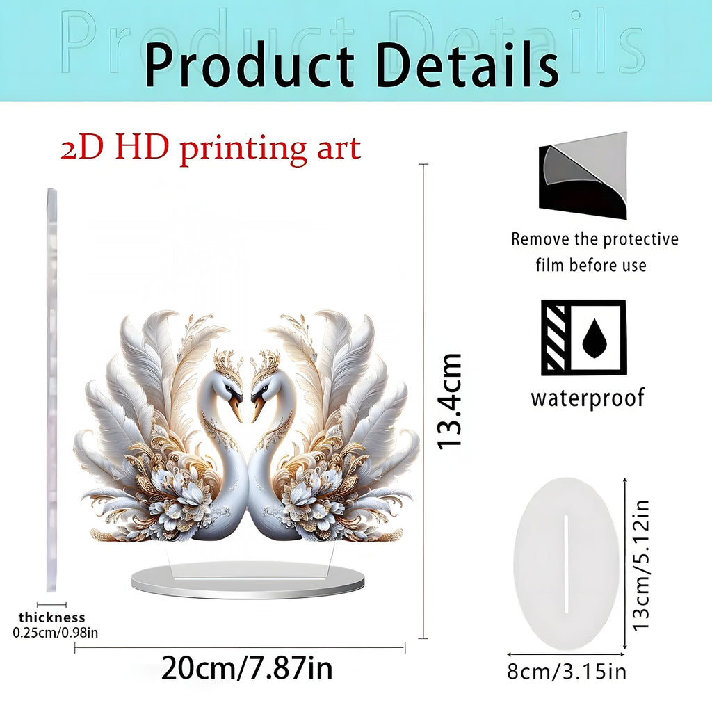 Cross-Border New Product Cupid Angel Decorative Stand 2D Acrylic Ornaments Home Desktop Entrance Accessories Gifts