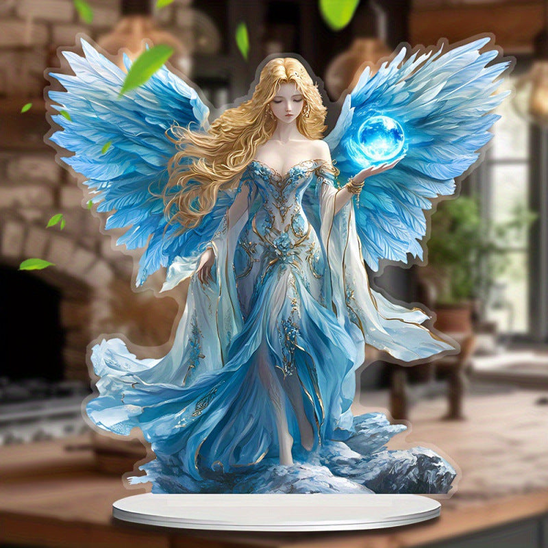 Cross-border New Products Guardian Angel Statue Acrylic Ornaments 2D Flat Decorative Multifunctional Decoration Holiday Ornaments