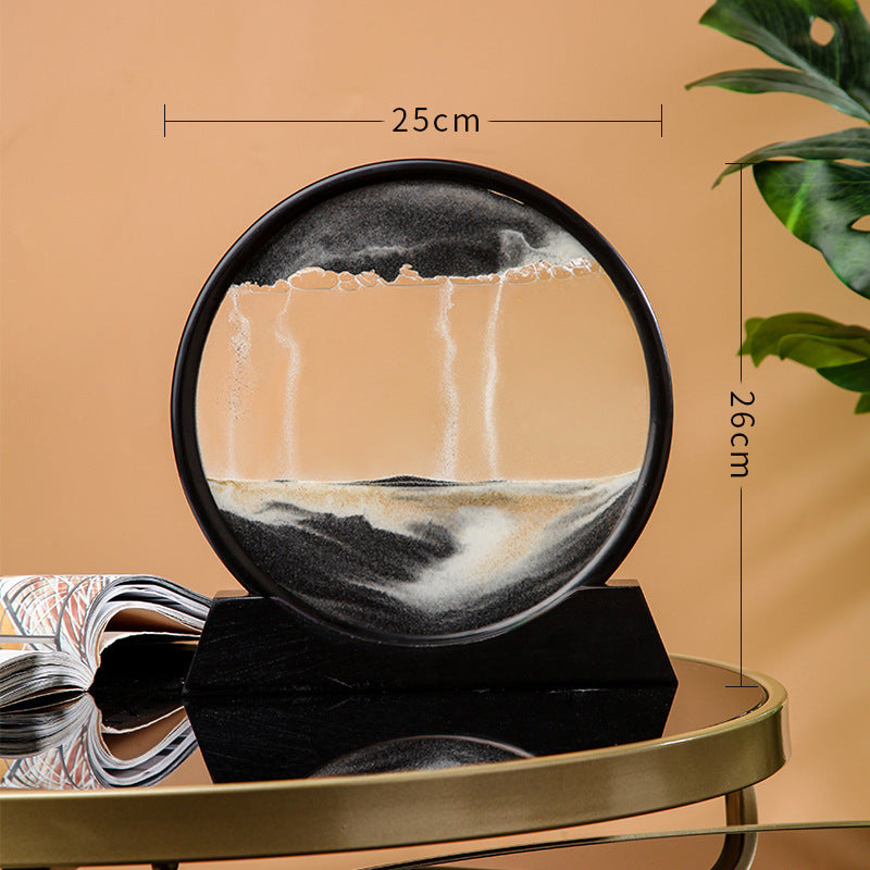 Source Factory Cross-border Explosions Creative 3D quicksand Painting Ornaments Small Hill Crafts Home Decompression Gift Round