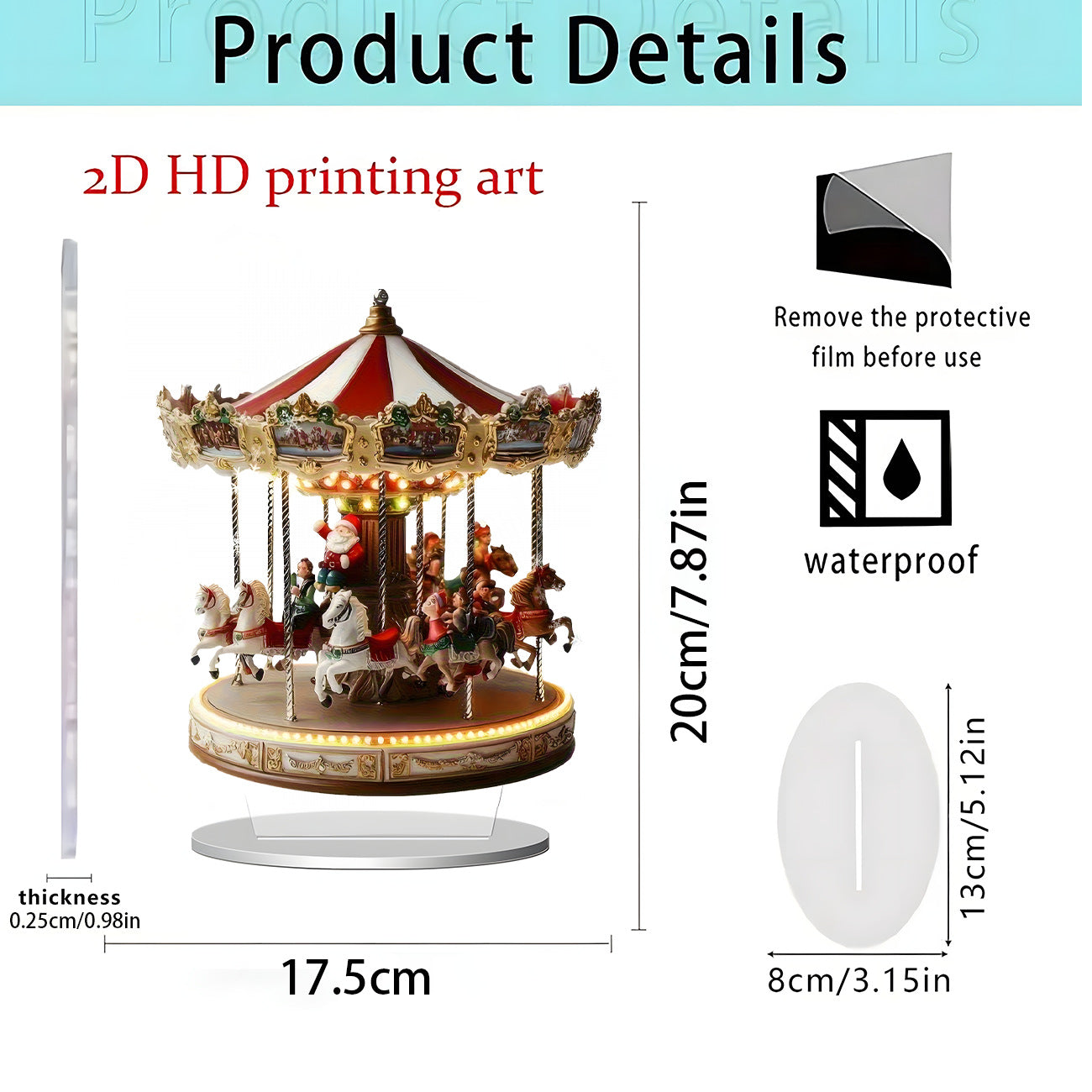 Cross-Border New Products, Christmas Series Ornaments, Holiday Gifts, Home Desktop Decorations, 2D Acrylic Crafts Ornaments