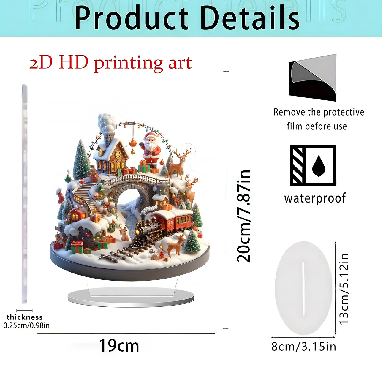 Cross-Border New Products, Christmas Series Ornaments, Holiday Gifts, Home Desktop Decorations, 2D Acrylic Crafts Ornaments
