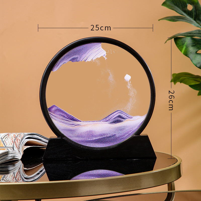 Source Factory Cross-border Explosions Creative 3D quicksand Painting Ornaments Small Hill Crafts Home Decompression Gift Round