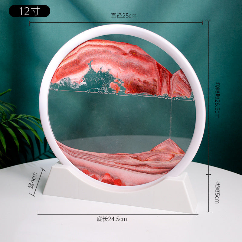 3d流沙画12寸桌面摆件家居客厅装饰办公室生态流沙画工艺品装饰品
