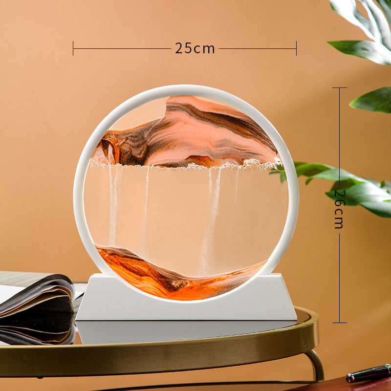 Source Factory Cross-border Explosions Creative 3D quicksand Painting Ornaments Small Hill Crafts Home Decompression Gift Round