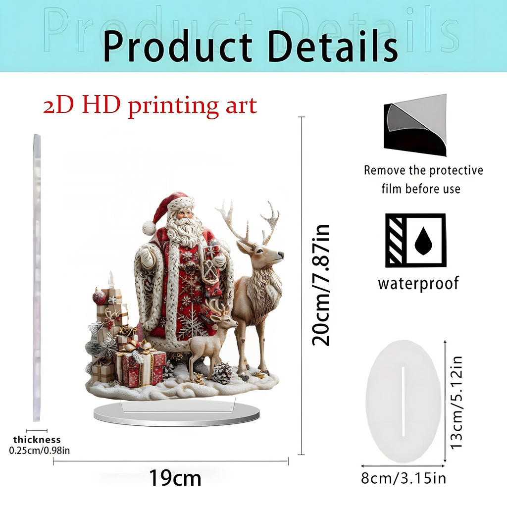 Cross-Border New Christmas Igloo Santa Claus Reindeer 2D Acrylic Flat Home Desktop Decoration