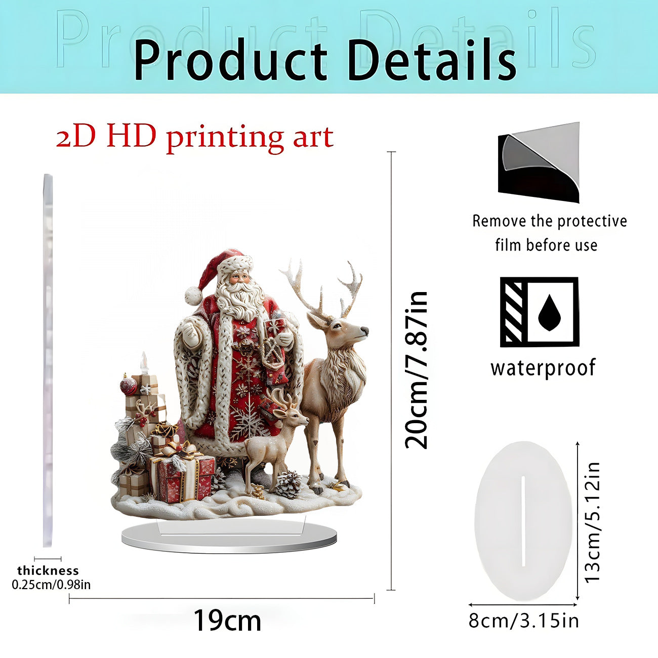 Cross-Border New Christmas Igloo Santa Claus Reindeer 2D Acrylic Flat Home Desktop Decoration