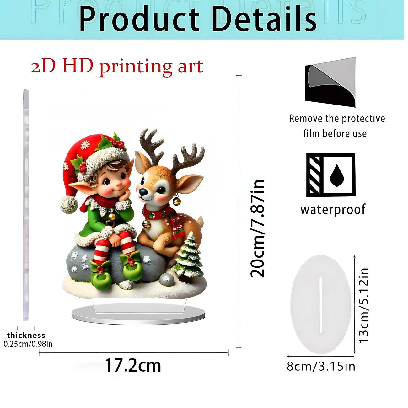 Cross-Border New Products, Christmas Series Ornaments, Holiday Gifts, Home Desktop Decorations, 2D Acrylic Crafts Ornaments