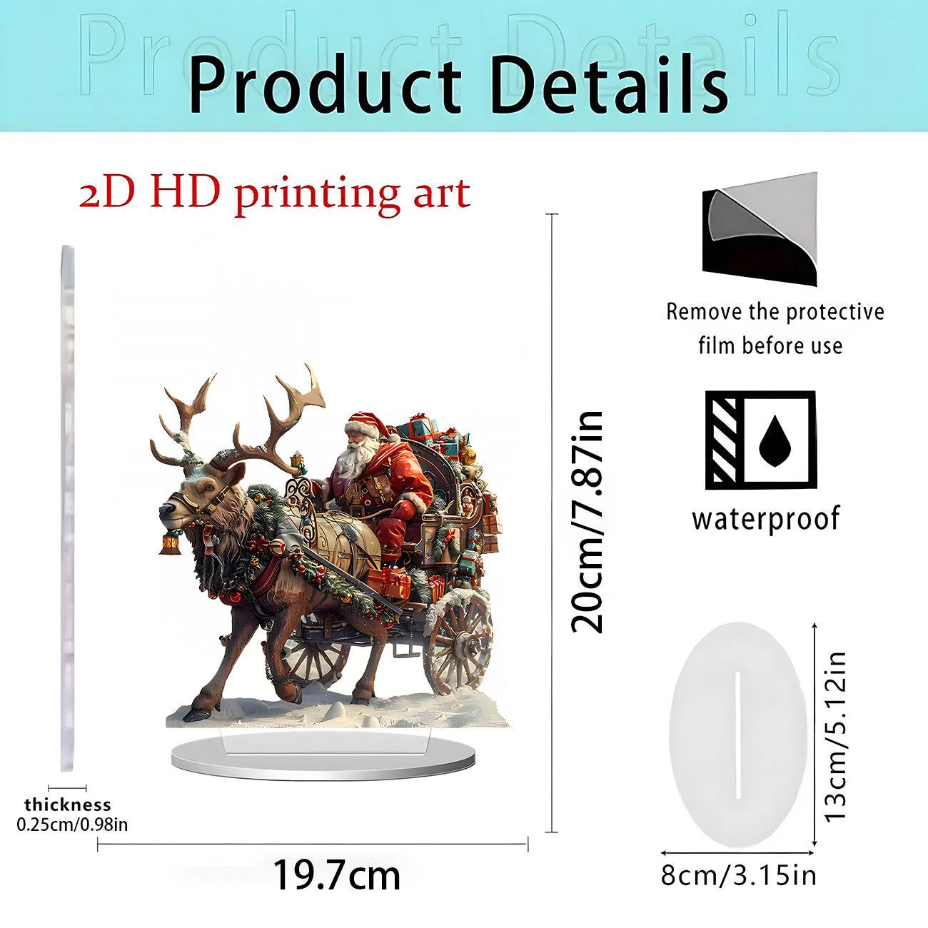 Cross-Border New Christmas Igloo Santa Claus Reindeer 2D Acrylic Flat Home Desktop Decoration