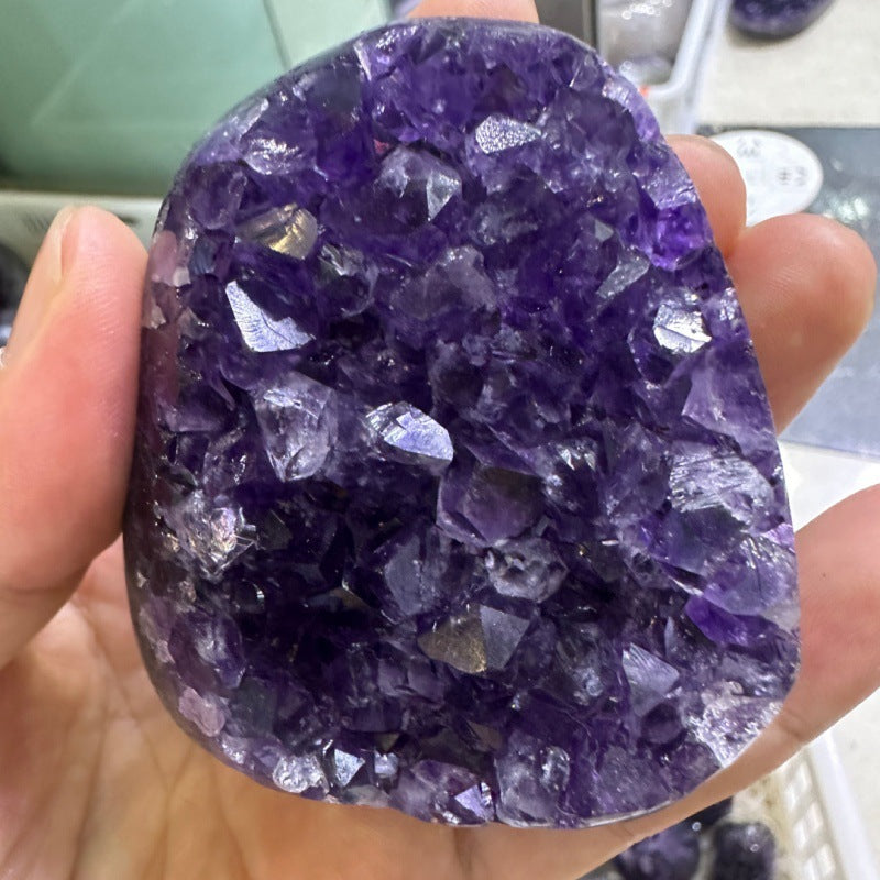 Natural Amethyst Cluster Amethyst Town Amethyst Cave Cornucopia Money Bag Home Amethyst Raw Stone Mineral Standard Ornaments