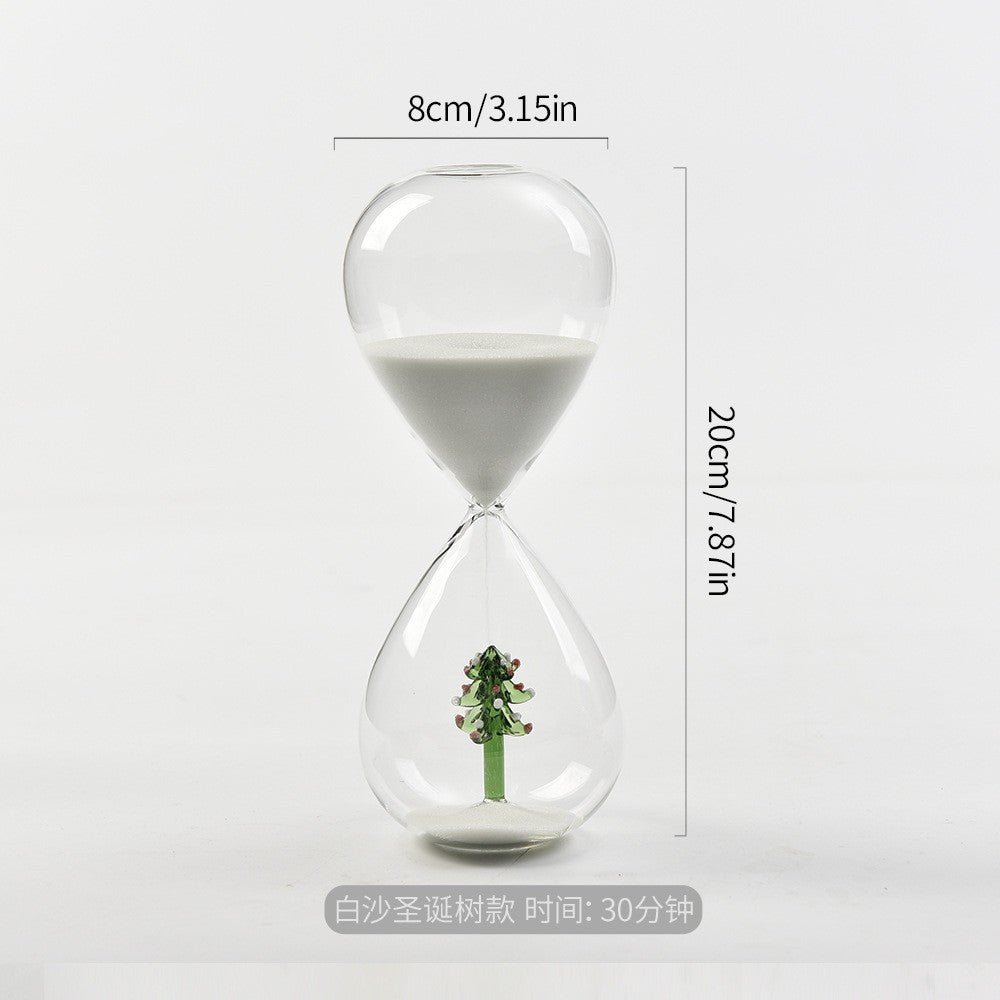 Creative 30-Minute Christmas Tree Hourglass Timer Bee Shape Home Decoration Glass Crafts Factory Wholesale