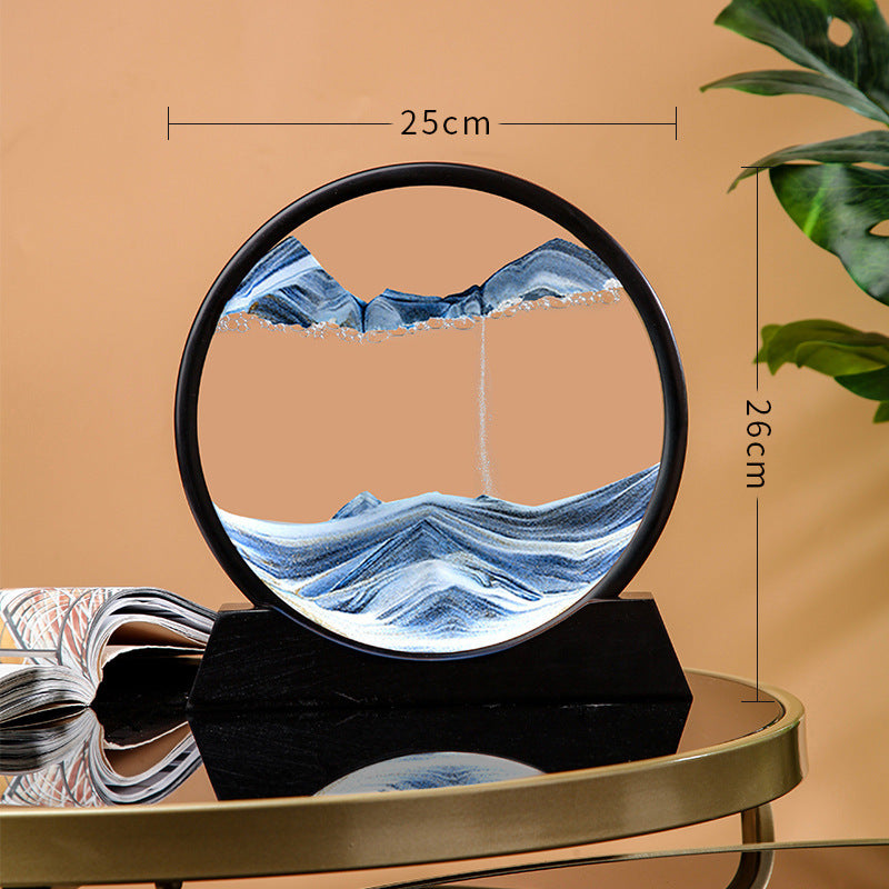 Source Factory Cross-border Explosions Creative 3D quicksand Painting Ornaments Small Hill Crafts Home Decompression Gift Round