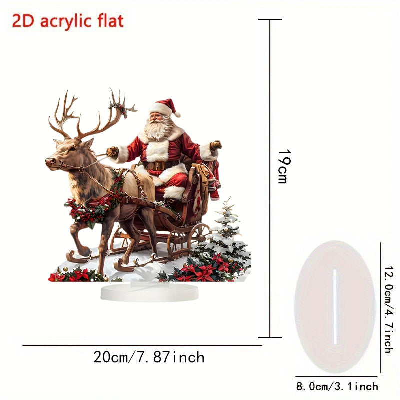 Cross-Border 2D Acrylic Christmas Igloo Santa Claus Reindeer Snowman Desktop Ornaments