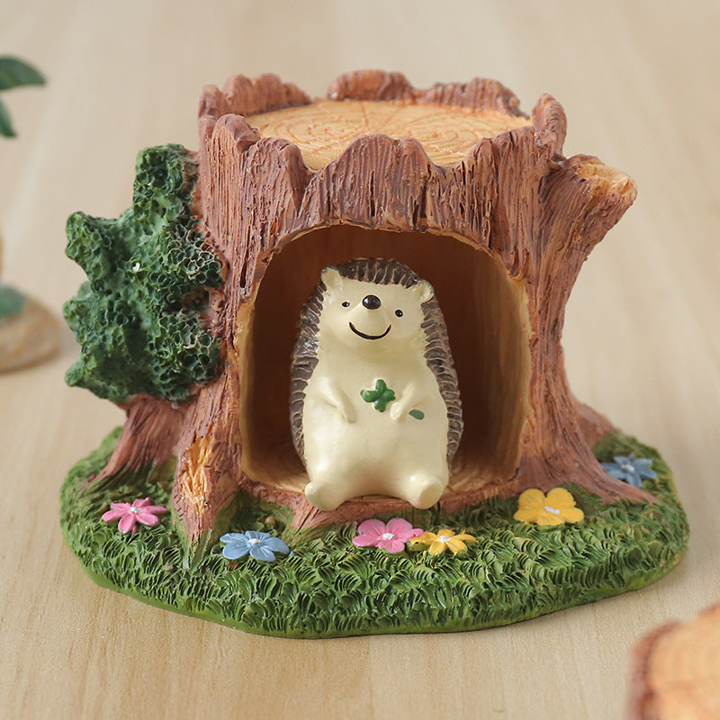 Zakka Tree Stump Resin Mushroom Tree Stump Ornament Home Living Room Bedroom Desktop Decoration Small Ornament Micro Landscape