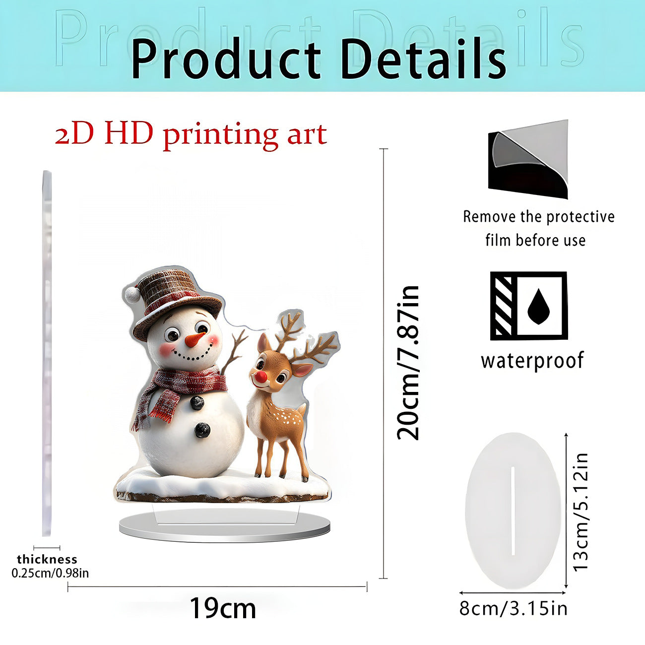 Cross-Border New Product Christmas Creative Acrylic Flat Christmas Party Home Desktop Decoration Crafts