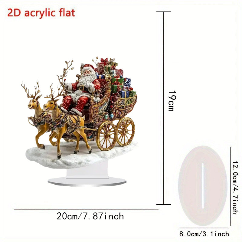 Cross-Border 2D Acrylic Christmas Igloo Santa Claus Reindeer Snowman Desktop Ornaments
