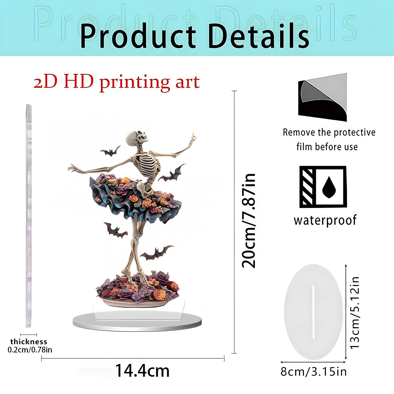 Cross-Border New Product Halloween Creative Funny Horror Doll 2D Acrylic Holiday Party Decoration Halloween Ornaments